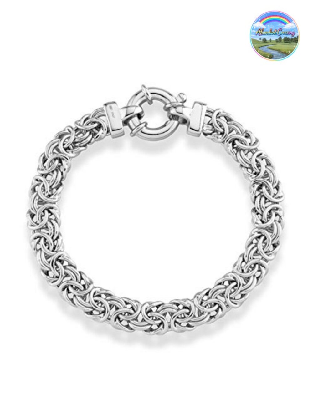 Italian 925 Sterling Silver Byzantine Link Bracelet Handmade 9mm